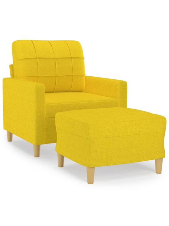 Křeslo s podnožkou světle žluté 60 cm textil