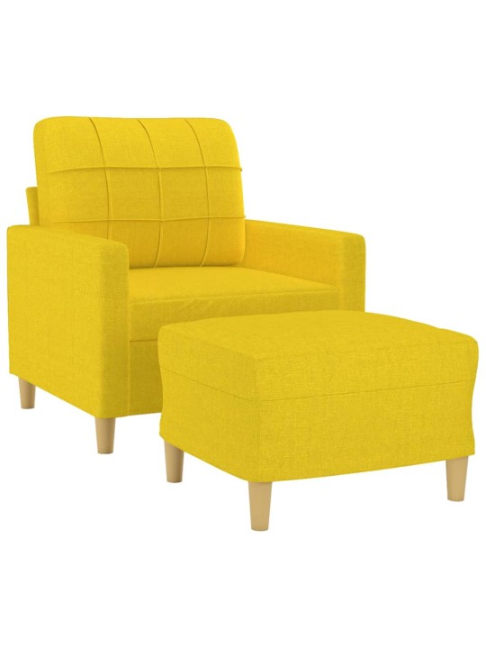 Křeslo s podnožkou světle žluté 60 cm textil