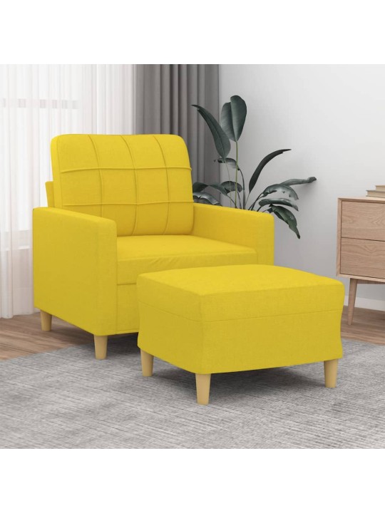 Křeslo s podnožkou světle žluté 60 cm textil