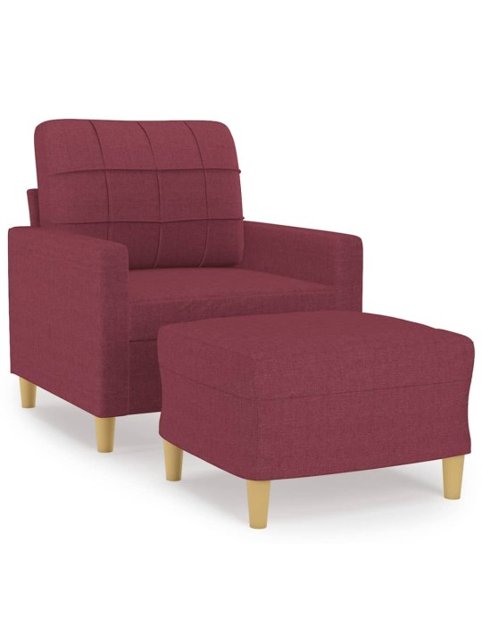 Křeslo s podnožkou vínové 60 cm textil