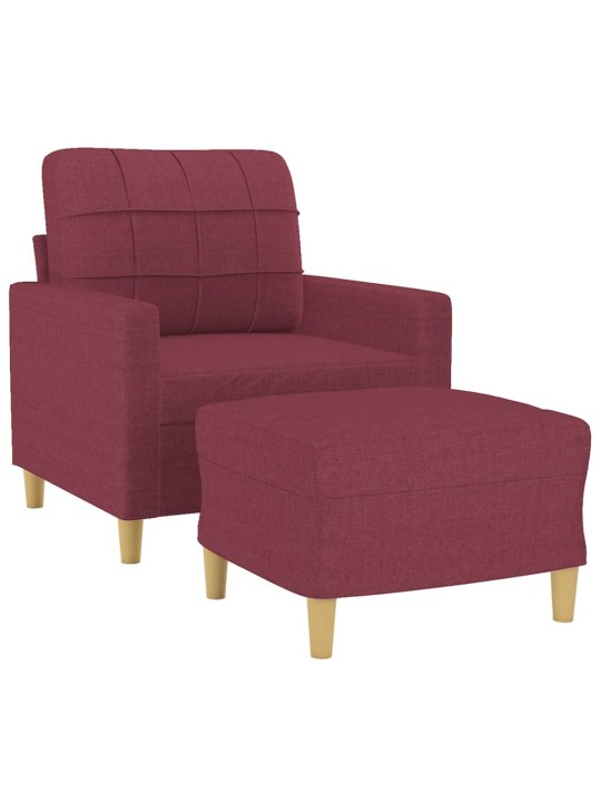 Křeslo s podnožkou vínové 60 cm textil