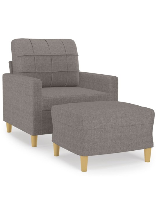 Křeslo s podnožkou taupe 60 cm textil
