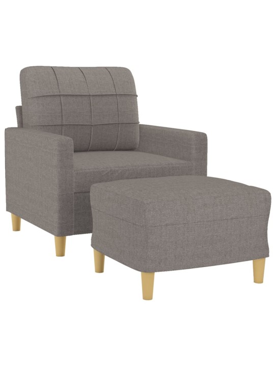 Křeslo s podnožkou taupe 60 cm textil