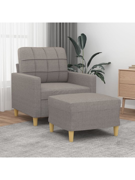 Křeslo s podnožkou taupe 60 cm textil
