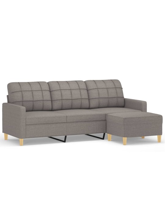 3místná pohovka s podnožkou taupe 180 cm textil
