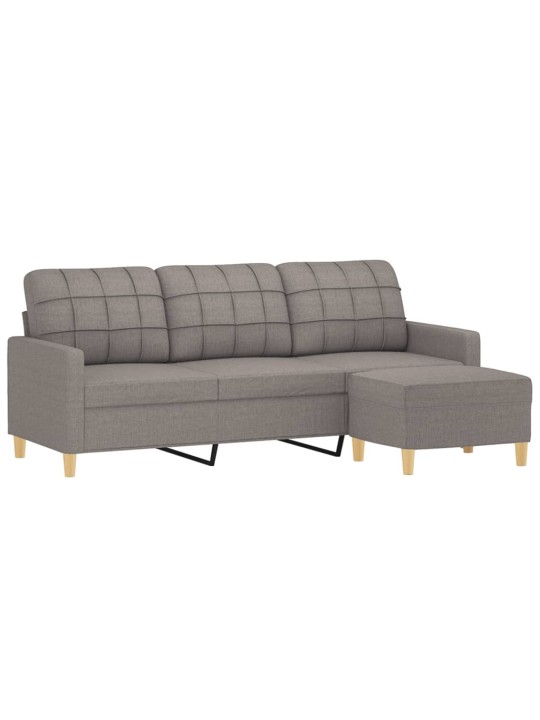 3místná pohovka s podnožkou taupe 180 cm textil