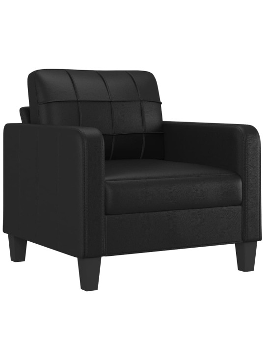 Křeslo s podnožkou černé 60 cm umělá kůže