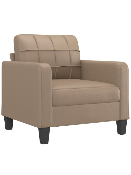 Křeslo s podnožkou cappuccino 60 cm umělá kůže