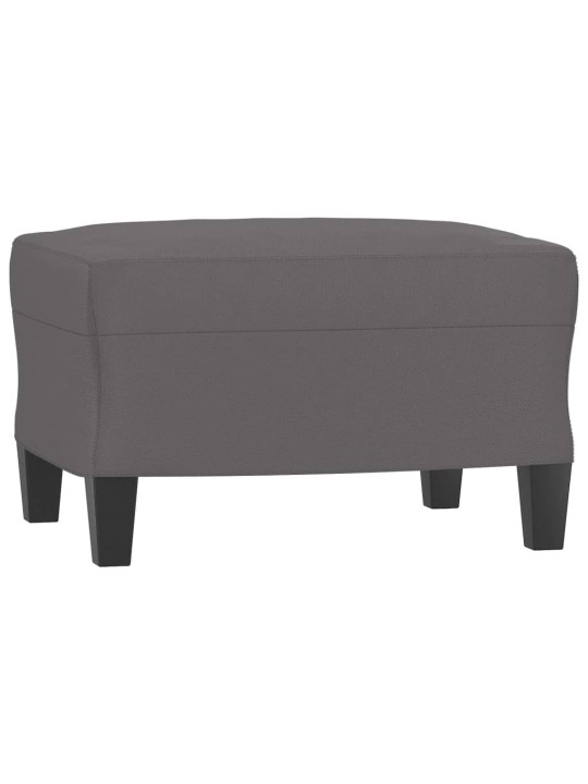 Křeslo s podnožkou šedé 60 cm umělá kůže