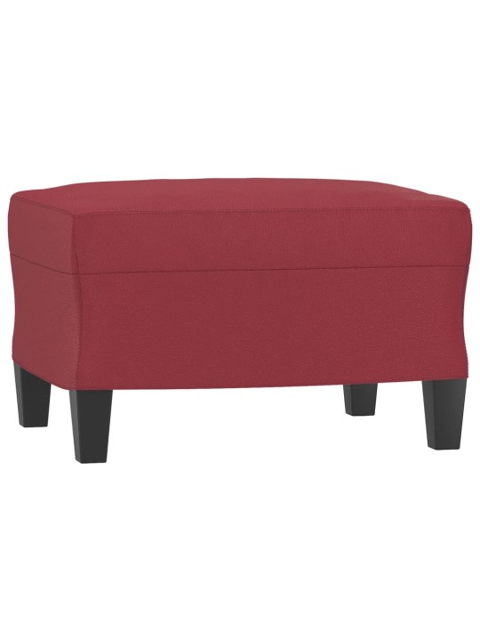 Křeslo s podnožkou vínové 60 cm umělá kůže