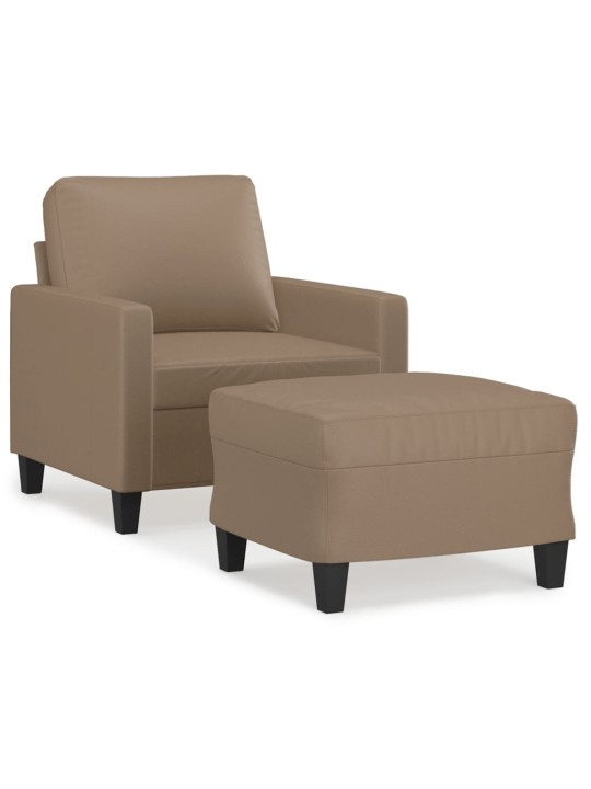Křeslo s podnožkou cappuccino 60 cm umělá kůže