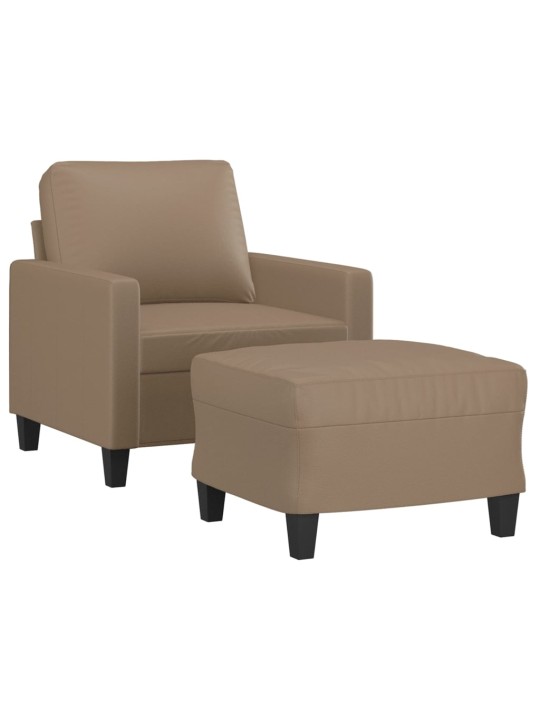 Křeslo s podnožkou cappuccino 60 cm umělá kůže