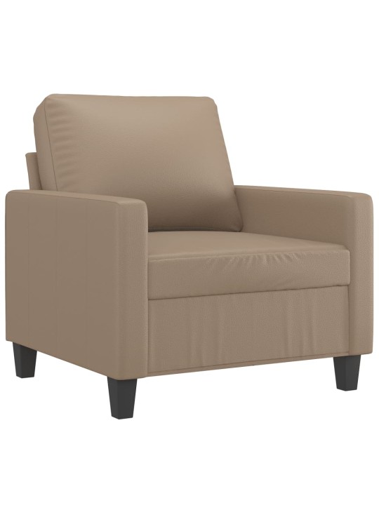 Křeslo s podnožkou cappuccino 60 cm umělá kůže