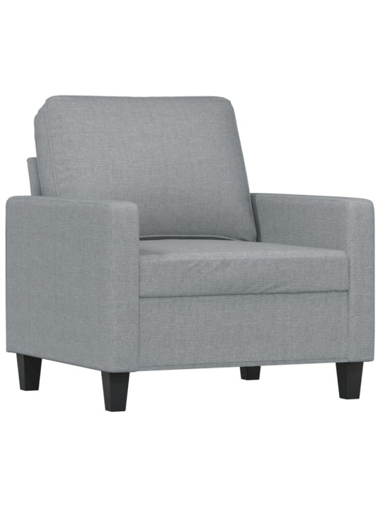 Křeslo s podnožkou světle šedé 60 cm textil