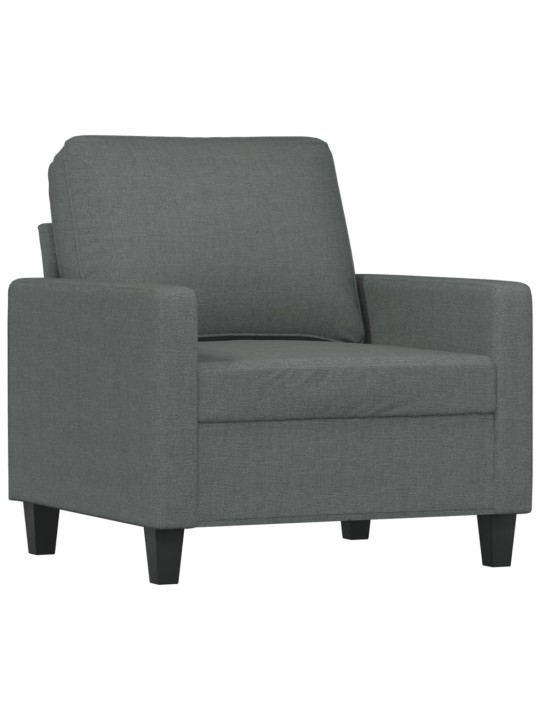 Křeslo s podnožkou tmavě šedé 60 cm textil