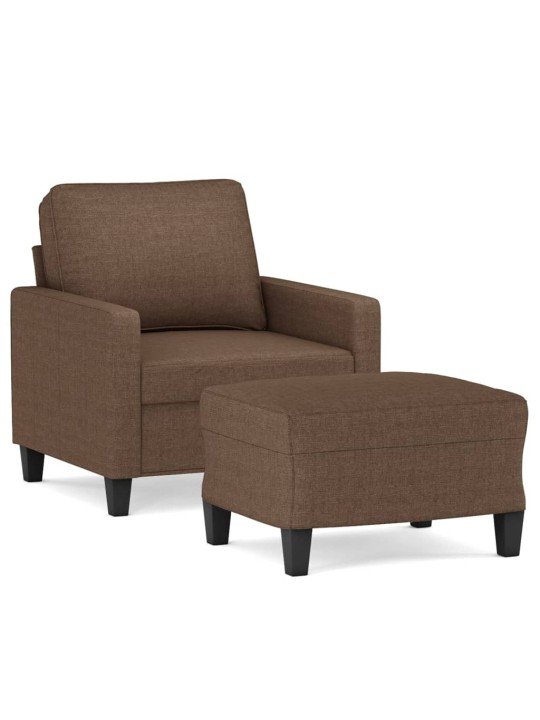 Křeslo s podnožkou hnědé 60 cm textil