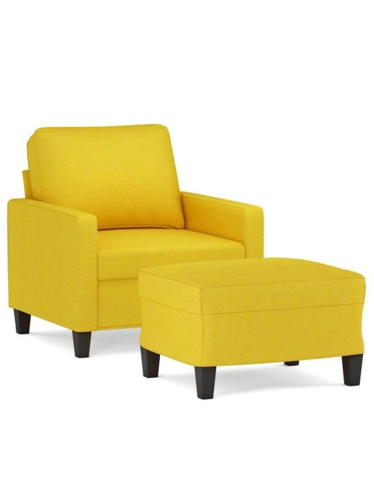 Křeslo s podnožkou světle žluté 60 cm textil