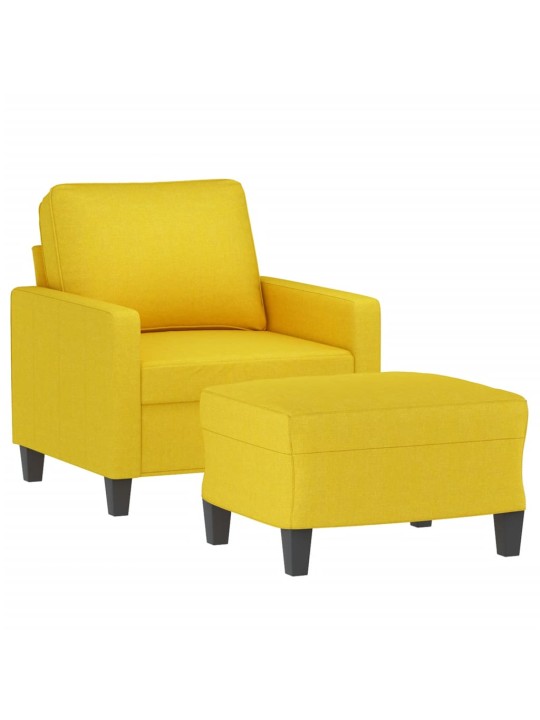 Křeslo s podnožkou světle žluté 60 cm textil