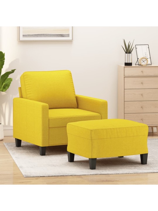 Křeslo s podnožkou světle žluté 60 cm textil