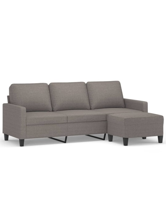 3místná pohovka s podnožkou taupe 180 cm textil