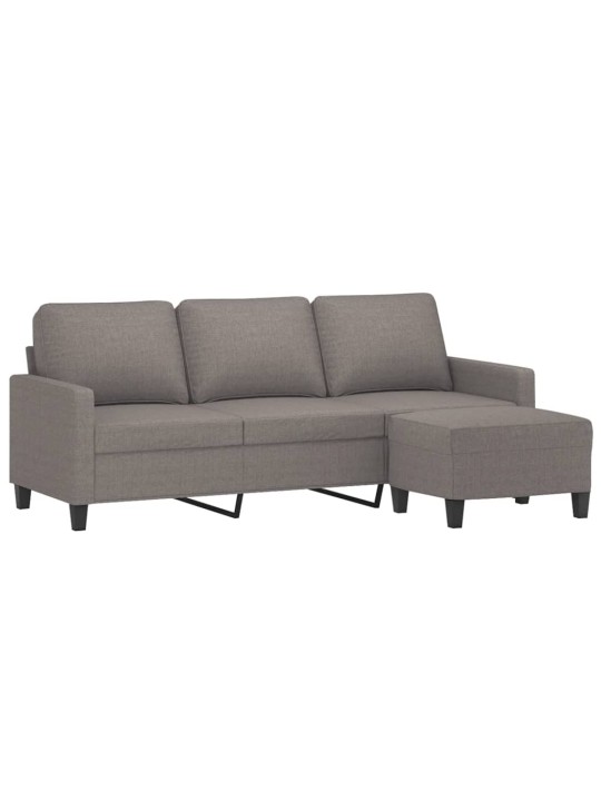 3místná pohovka s podnožkou taupe 180 cm textil
