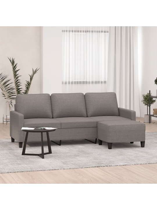 3místná pohovka s podnožkou taupe 180 cm textil