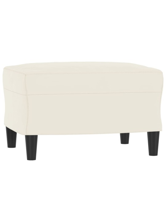 Křeslo s podnožkou krémové 60 cm samet