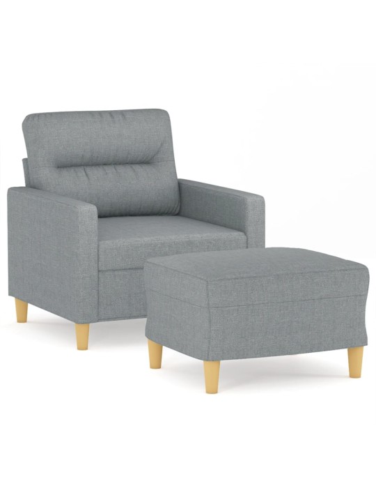 Křeslo s podnožkou světle šedé 60 cm textil
