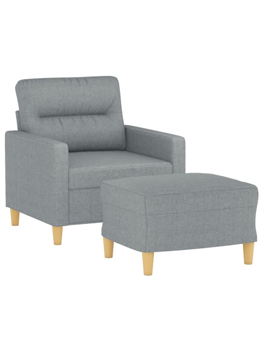 Křeslo s podnožkou světle šedé 60 cm textil