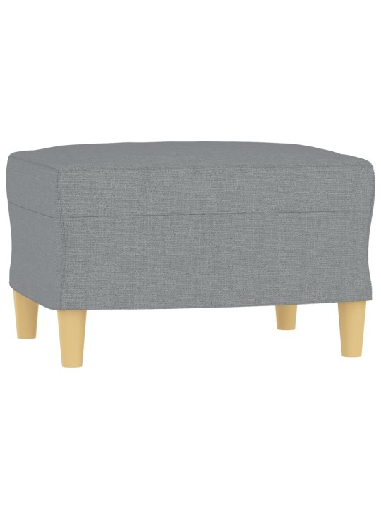 Křeslo s podnožkou světle šedé 60 cm textil
