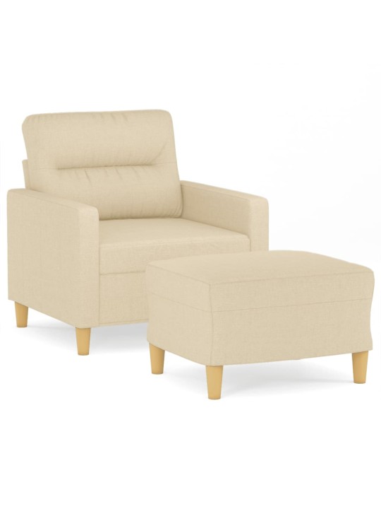 Křeslo s podnožkou krémové 60 cm textil
