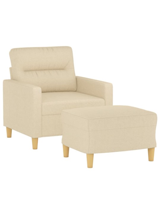 Křeslo s podnožkou krémové 60 cm textil