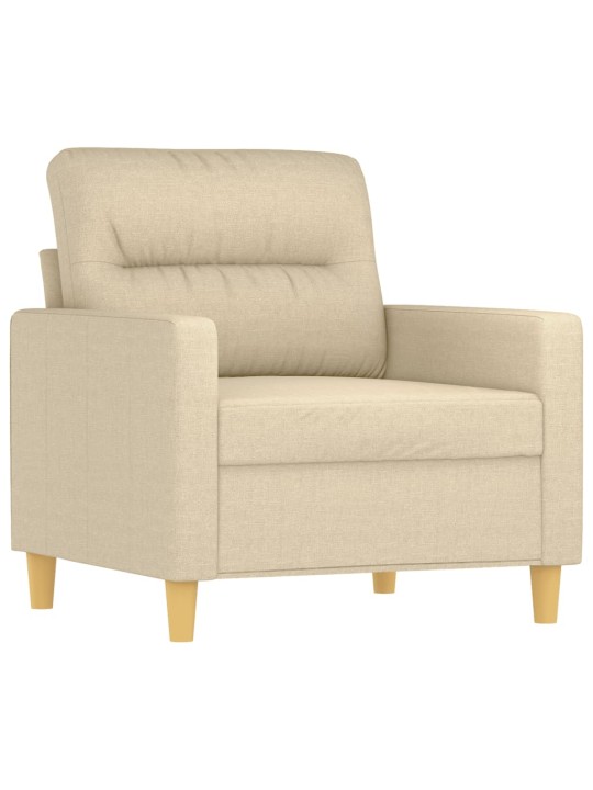 Křeslo s podnožkou krémové 60 cm textil