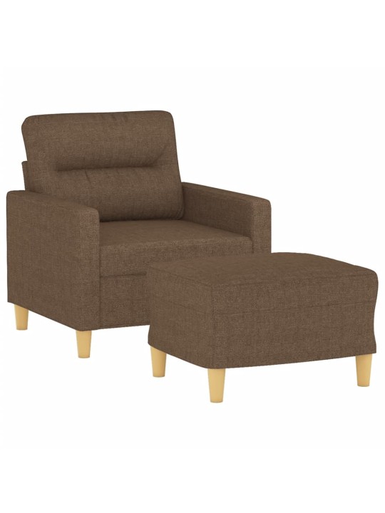 Křeslo s podnožkou hnědé 60 cm textil