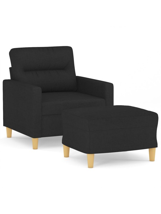 Křeslo s podnožkou černé 60 cm textil