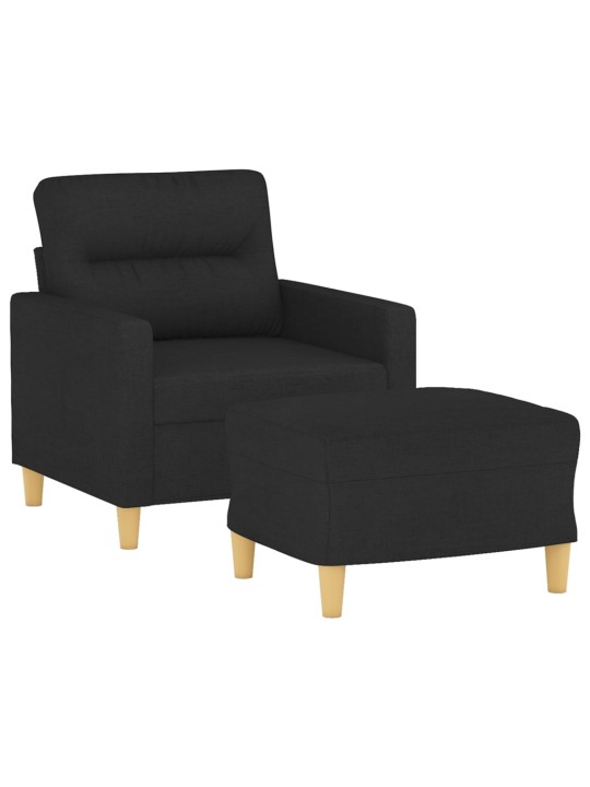 Křeslo s podnožkou černé 60 cm textil