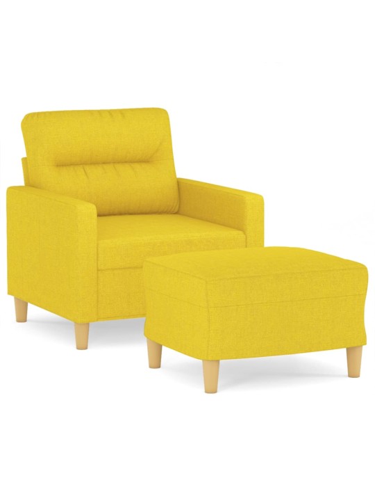 Křeslo s podnožkou světle žluté 60 cm textil