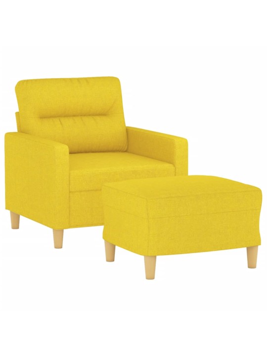 Křeslo s podnožkou světle žluté 60 cm textil