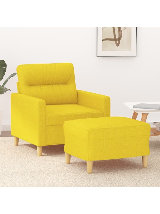 Křeslo s podnožkou světle žluté 60 cm textil
