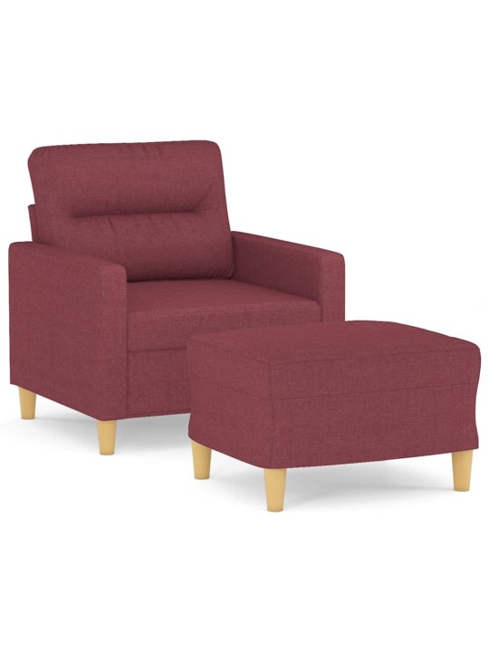 Křeslo s podnožkou vínové 60 cm textil