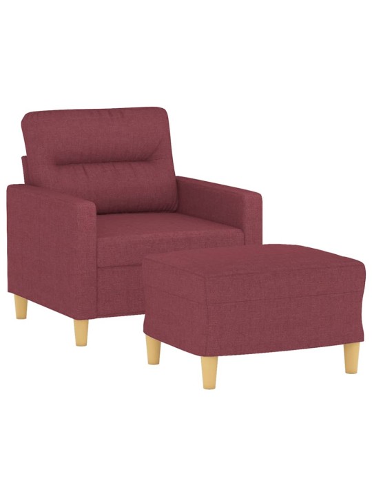 Křeslo s podnožkou vínové 60 cm textil