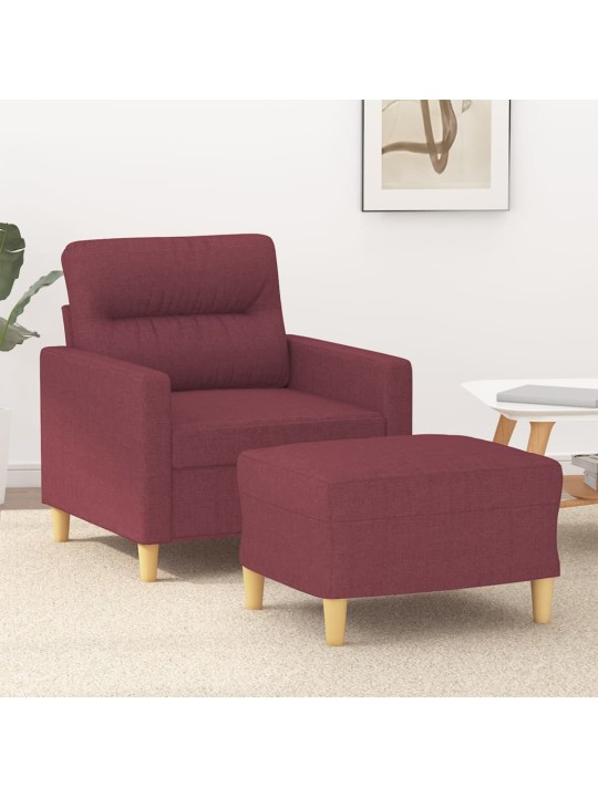 Křeslo s podnožkou vínové 60 cm textil