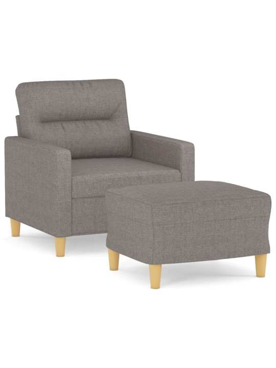 Křeslo s podnožkou taupe 60 cm textil