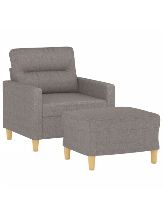 Křeslo s podnožkou taupe 60 cm textil