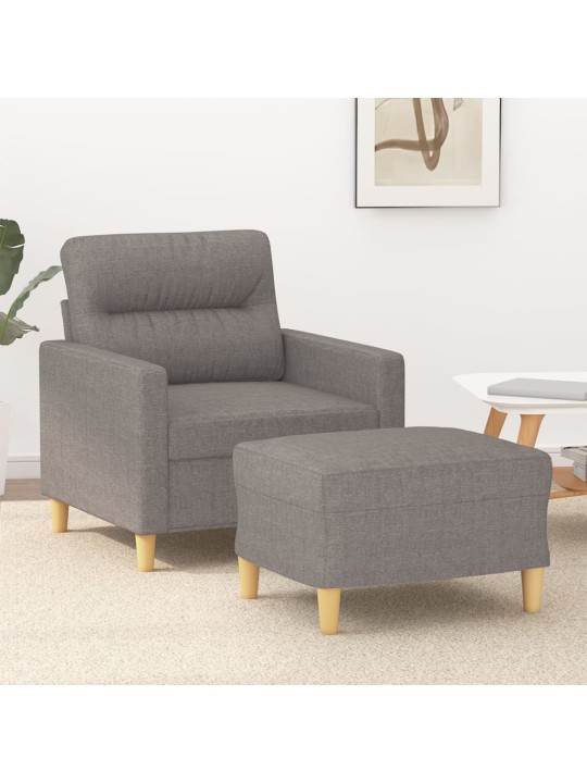 Křeslo s podnožkou taupe 60 cm textil