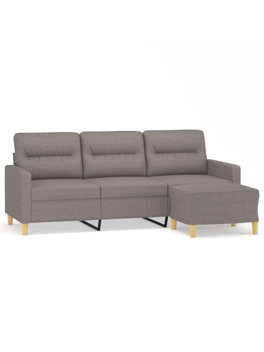 3místná pohovka s podnožkou taupe 180 cm textil