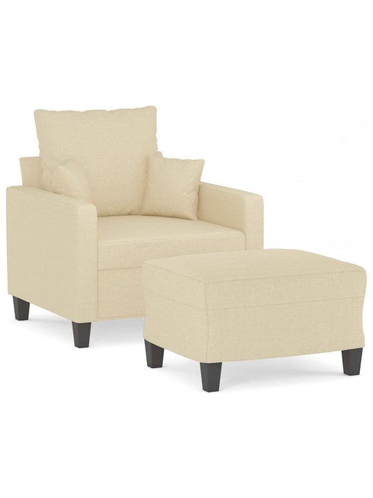 Křeslo s podnožkou krémové 60 cm textil