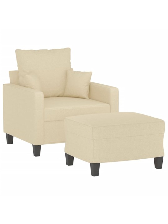 Křeslo s podnožkou krémové 60 cm textil