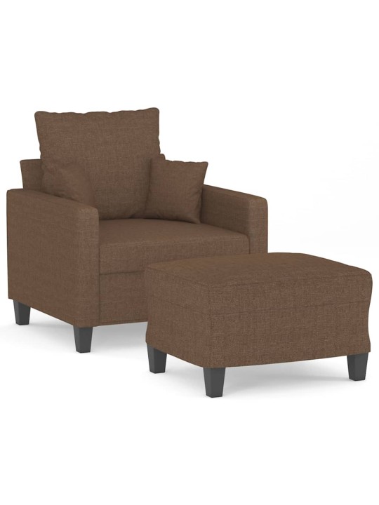 Křeslo s podnožkou hnědé 60 cm textil