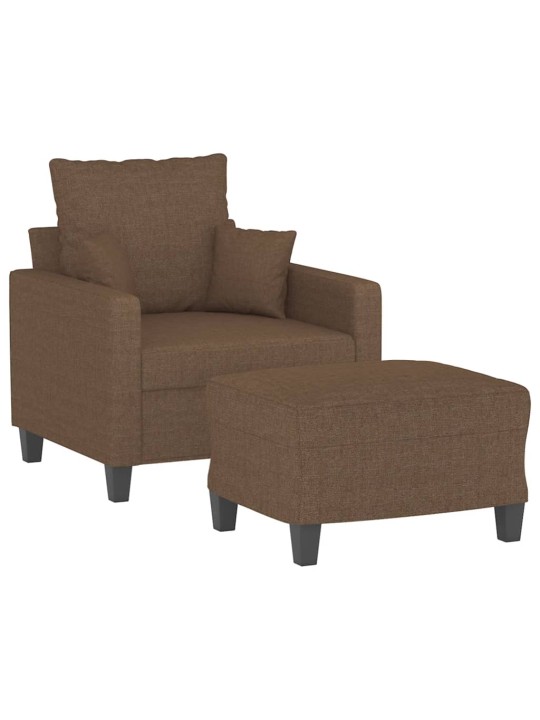 Křeslo s podnožkou hnědé 60 cm textil